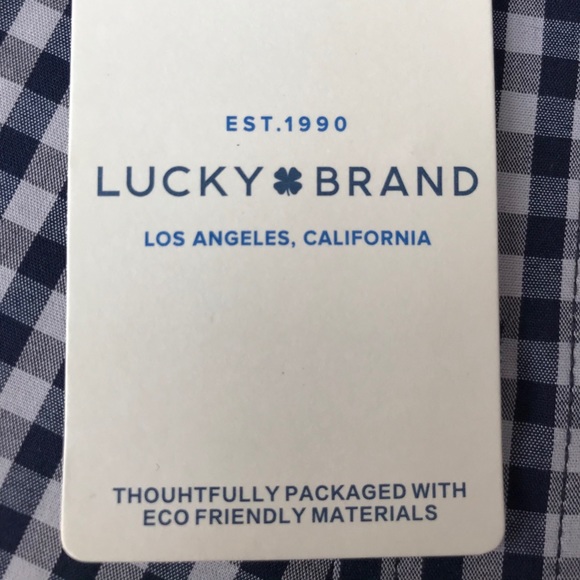 Lucky Brand Button Up Long Sleeve Blue Check M - Picture 7 of 8